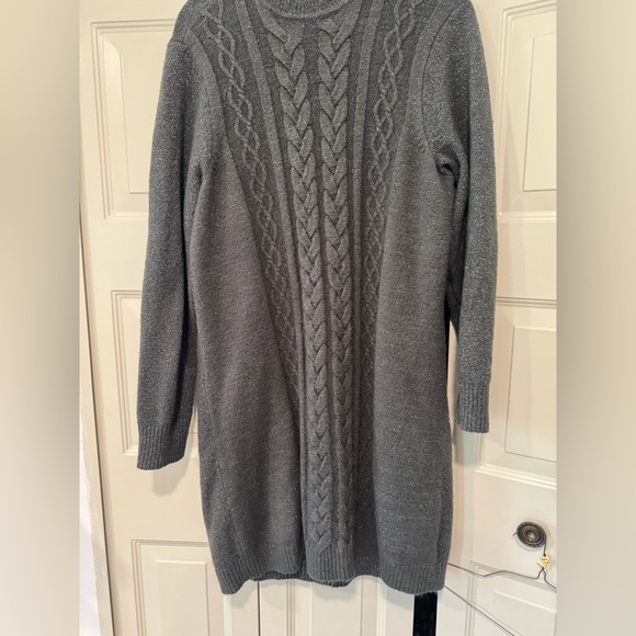 Torrid Charcoal Cable-Knit Mock Turtleneck Sweater Dress 1X - Picture 4 of 7